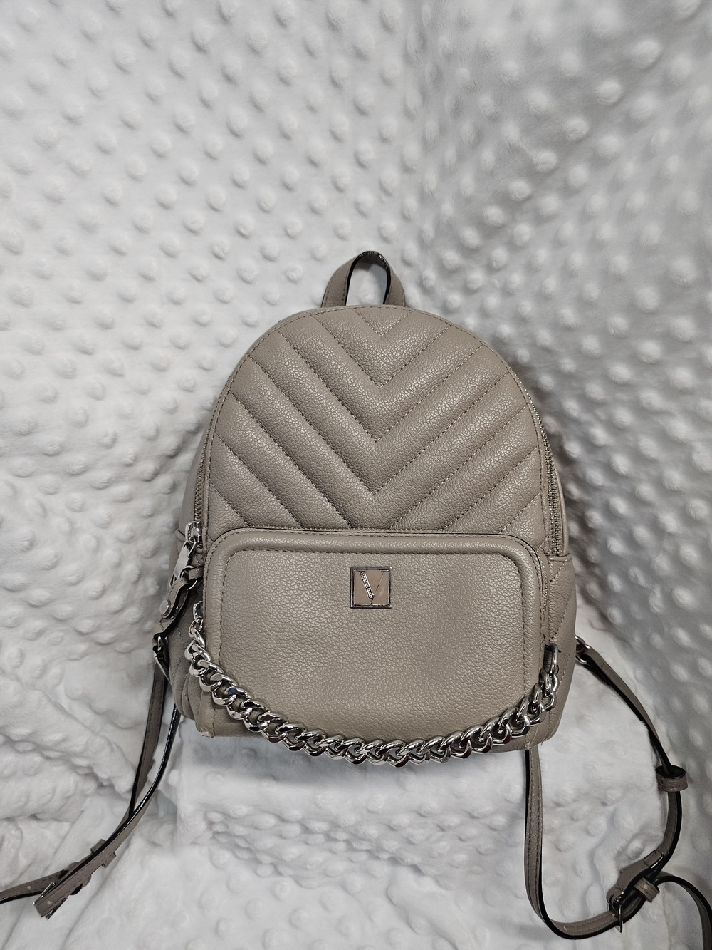 Victoria's Secret Quilted Mini Backpack with Chain Accent